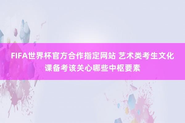 FIFA世界杯官方合作指定网站 艺术类考生文化课备考该关心哪些中枢要素