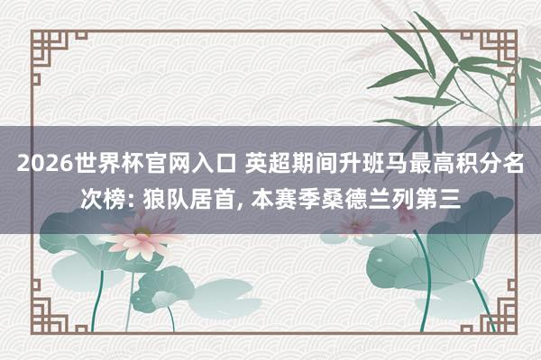 2026世界杯官网入口 英超期间升班马最高积分名次榜: 狼队居首, 本赛季桑德兰列第三