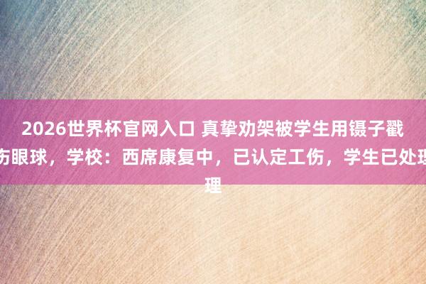 2026世界杯官网入口 真挚劝架被学生用镊子戳伤眼球,学校:西席康复中,已认定工伤,学生已处理