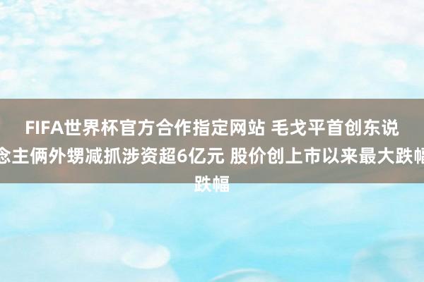 FIFA世界杯官方合作指定网站 毛戈平首创东说念主俩外甥减抓涉资超6亿元 股价创上市以来最大跌幅