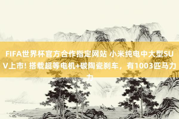 FIFA世界杯官方合作指定网站 小米纯电中大型SUV上市! 搭载超等电机+碳陶瓷刹车,有1003匹马力