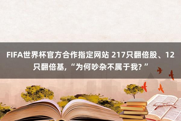 FIFA世界杯官方合作指定网站 217只翻倍股、12只翻倍基, “为何吵杂不属于我? ”
