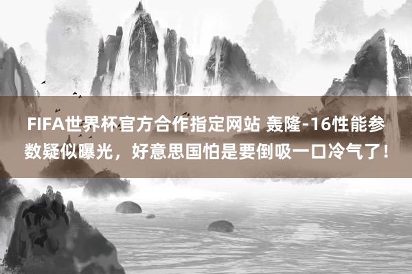 FIFA世界杯官方合作指定网站 轰隆-16性能参数疑似曝光,好意思国怕是要倒吸一口冷气了!