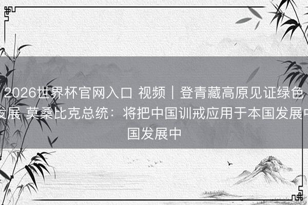 2026世界杯官网入口 视频|登青藏高原见证绿色发展 莫桑比克总统:将把中国训戒应用于本国发展中